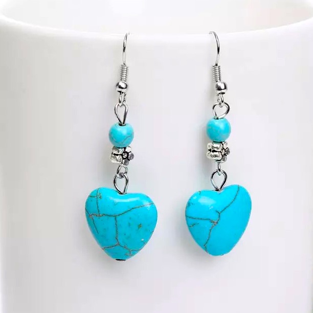 New 925 Silver Turquoise Earrings